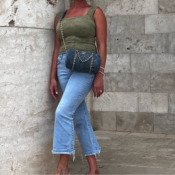 Chanel Denim Printed Destination Chenonceau Bowling Bag - Picture 8 of 8